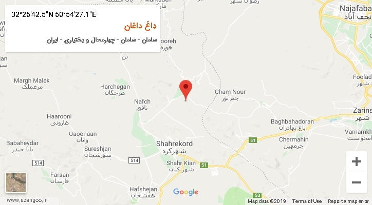 روستای داغ داغان بر روی نقشه