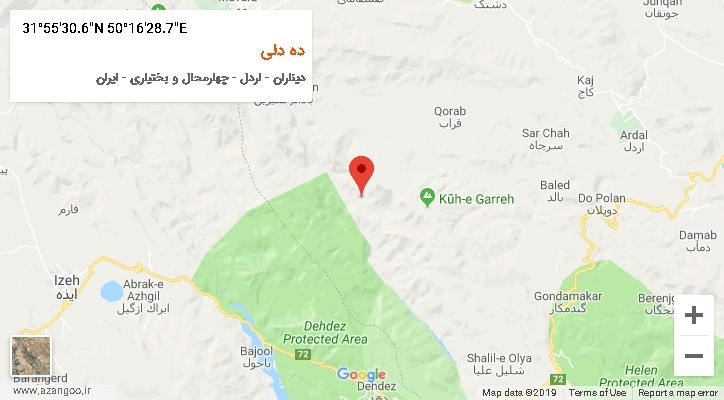 روستای ده دلی بر روی نقشه