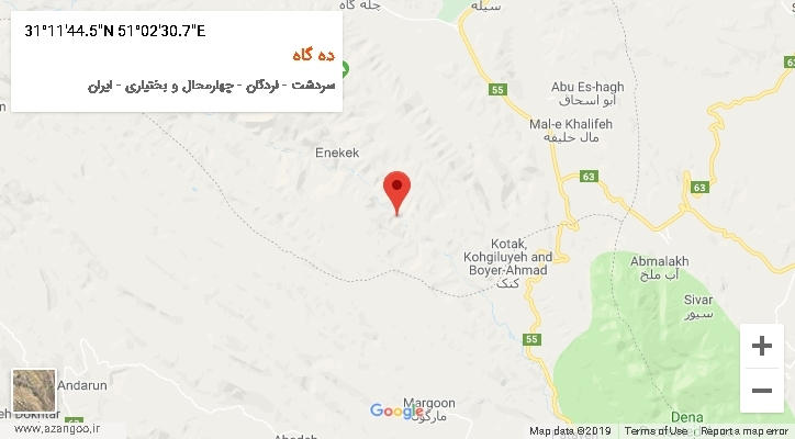 روستای ده گاه بر روی نقشه