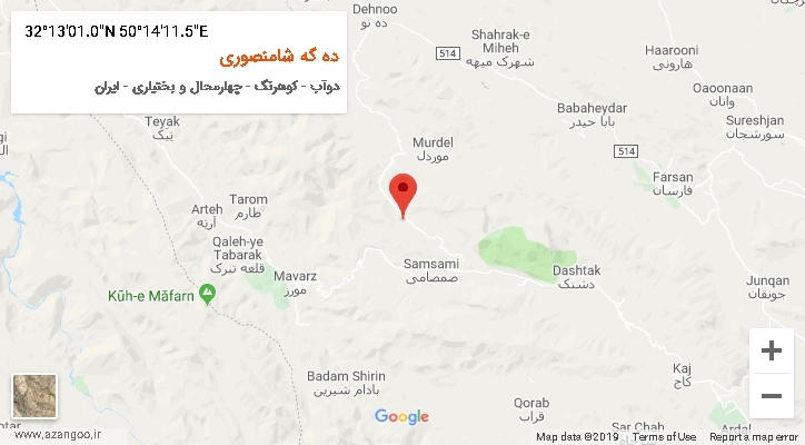روستای ده گه شامنصوری بر روی نقشه