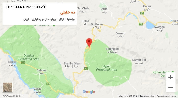 روستای ده خلیلی بر روی نقشه