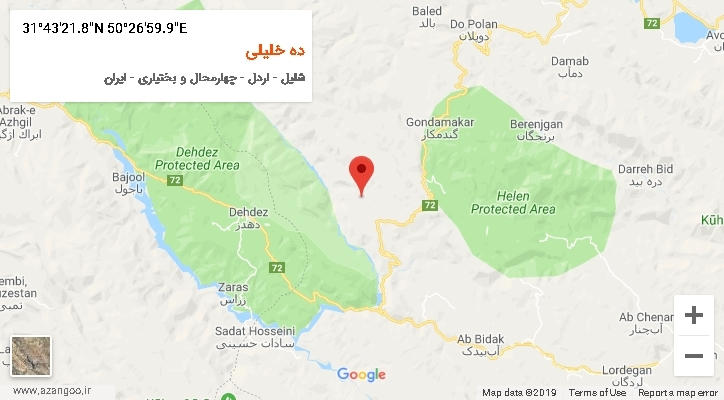 روستای ده خلیلی بر روی نقشه