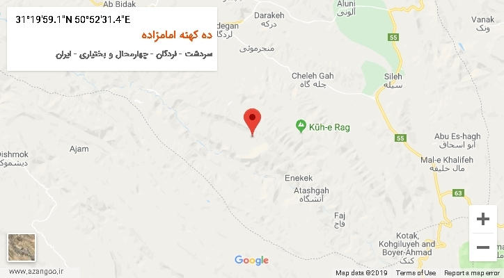 روستای ده کهنه امامزاده بر روی نقشه