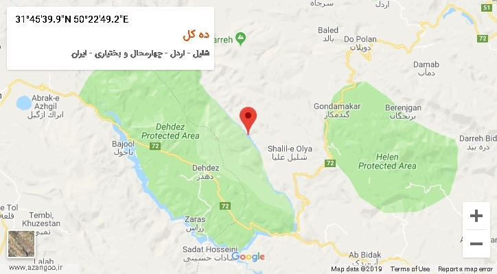 روستای ده کل بر روی نقشه