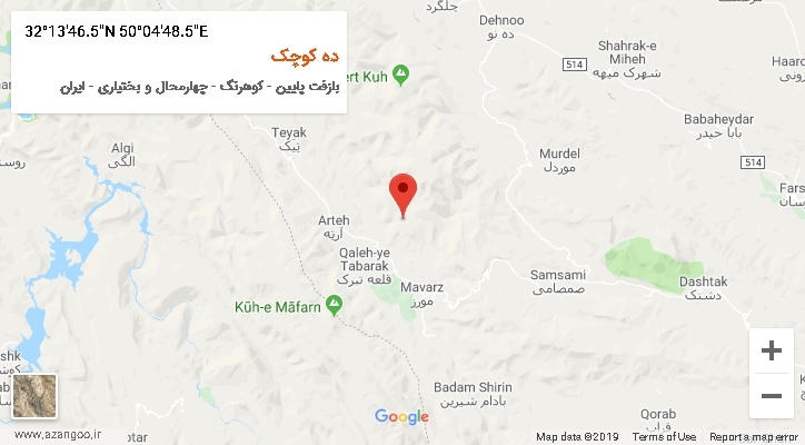 روستای ده کوچک بر روی نقشه