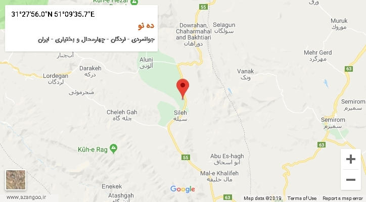 روستای ده نو بر روی نقشه