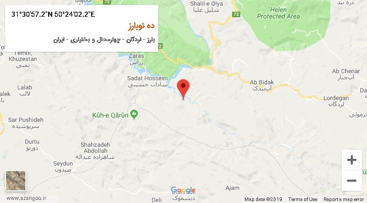 روستای ده نوبارز بر روی نقشه
