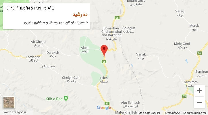 روستای ده رشید بر روی نقشه