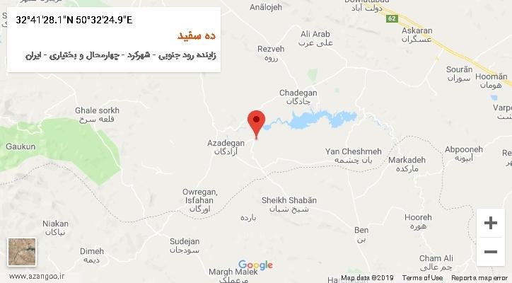 روستای ده سفید بر روی نقشه