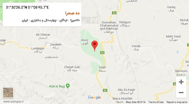 روستای ده صحرا بر روی نقشه