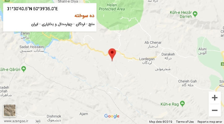 روستای ده سوخته بر روی نقشه