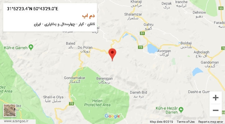 روستای دم اب بر روی نقشه
