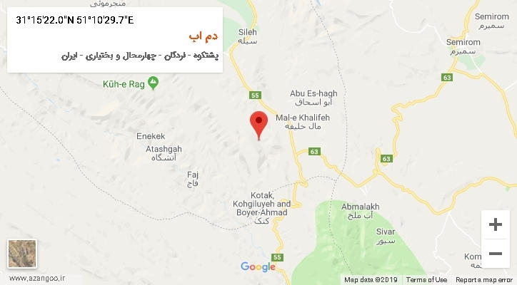 روستای دم اب بر روی نقشه