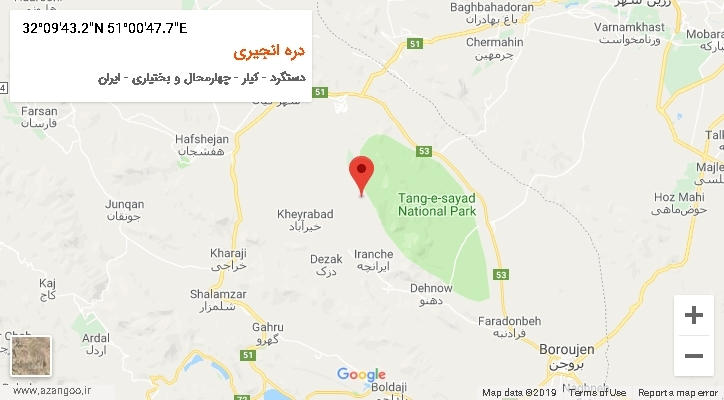 روستای دره انجیری بر روی نقشه