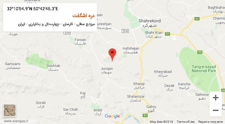روستای دره اشگفت بر روی نقشه