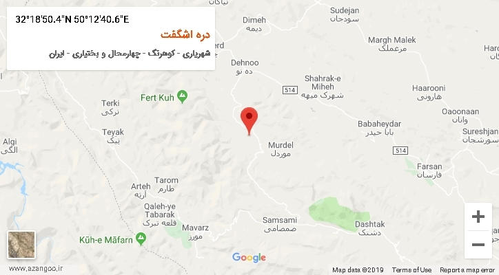 روستای دره اشگفت بر روی نقشه