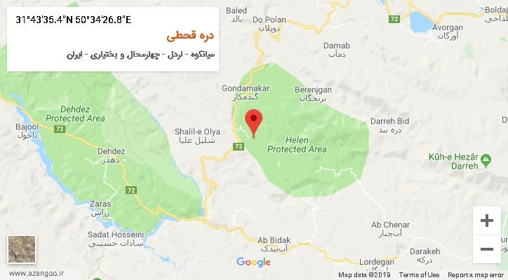 روستای دره قحطی بر روی نقشه