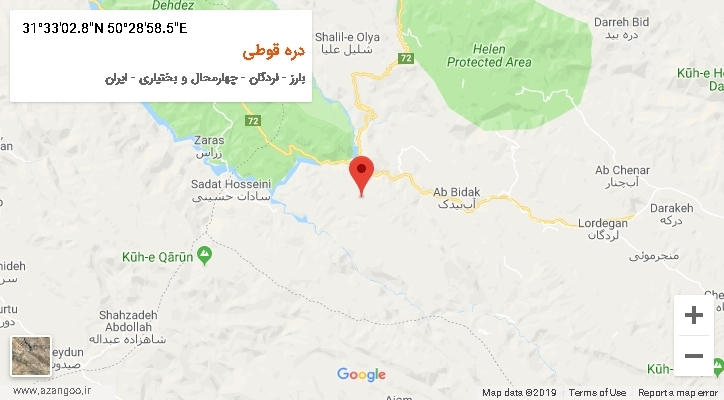 روستای دره قوطی بر روی نقشه