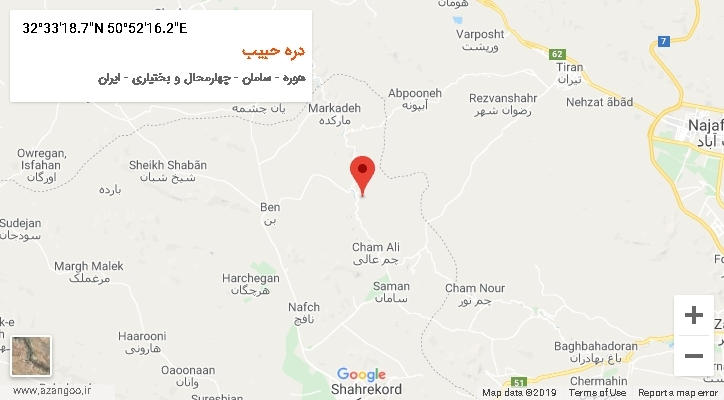 روستای دره حبیب بر روی نقشه