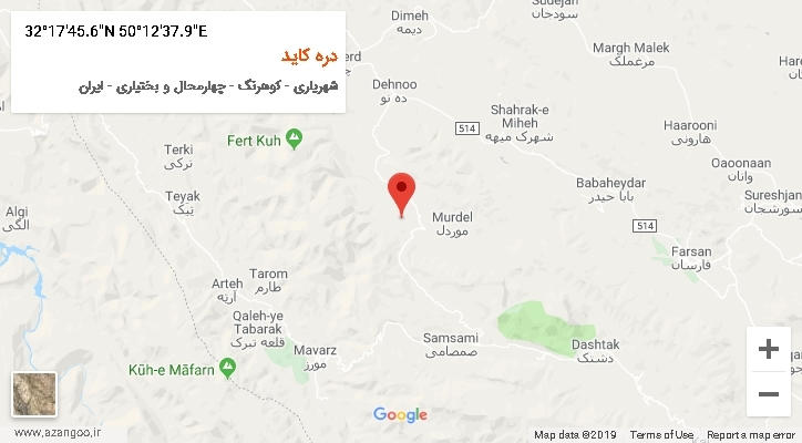 روستای دره کاید بر روی نقشه