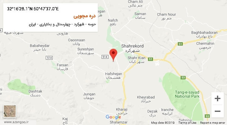 روستای دره مجویی بر روی نقشه