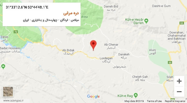 روستای دره مرغی بر روی نقشه