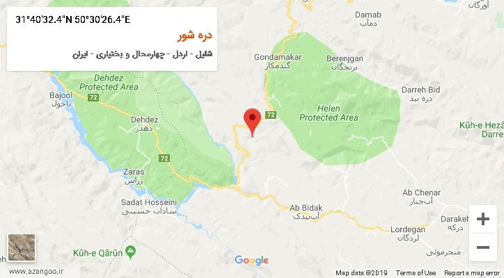 روستای دره شور بر روی نقشه