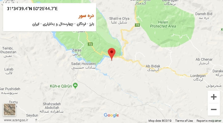 روستای دره سور بر روی نقشه