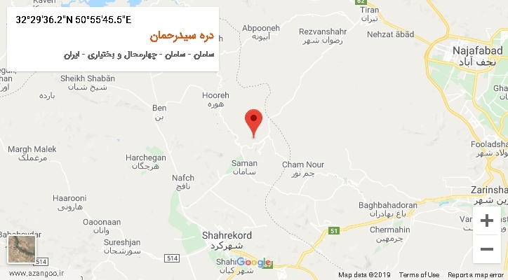 روستای دره سیدرحمان بر روی نقشه