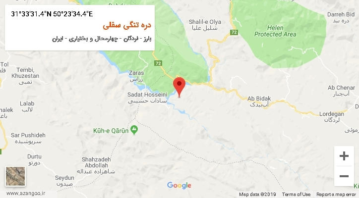 روستای دره تنگی سفلی بر روی نقشه