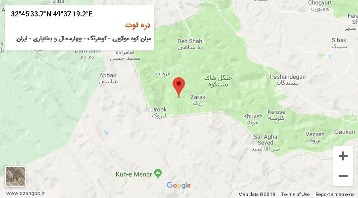 روستای دره توت بر روی نقشه