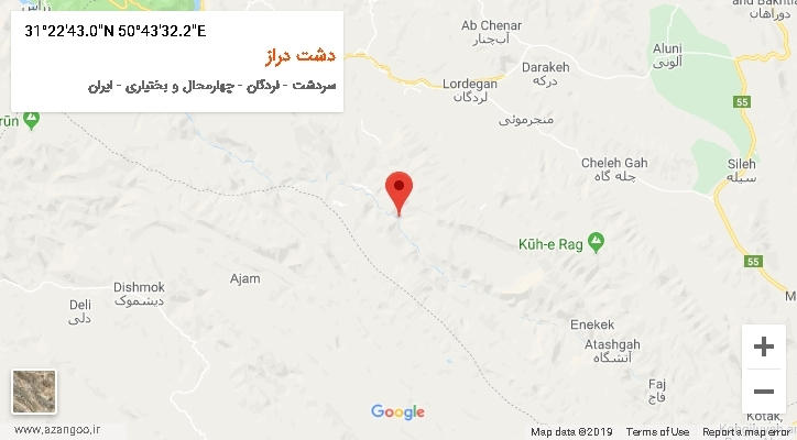روستای دشت دراز بر روی نقشه