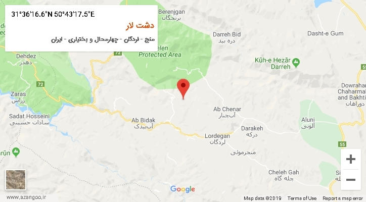 روستای دشت لار بر روی نقشه
