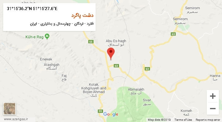 روستای دشت پاگرد بر روی نقشه