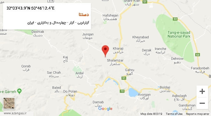 روستای دستنا بر روی نقشه