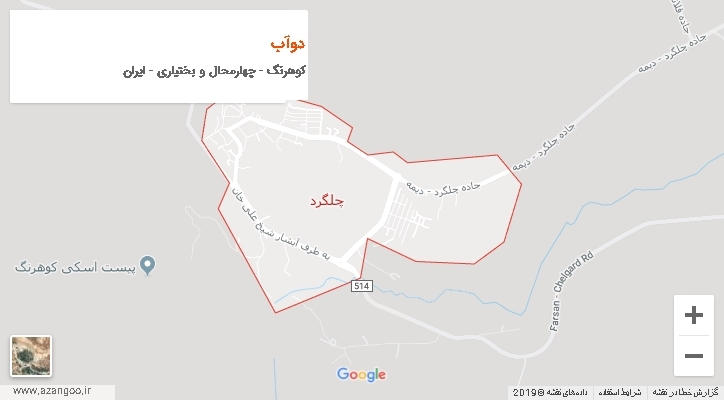 دهستان دوآب بر روی نقشه