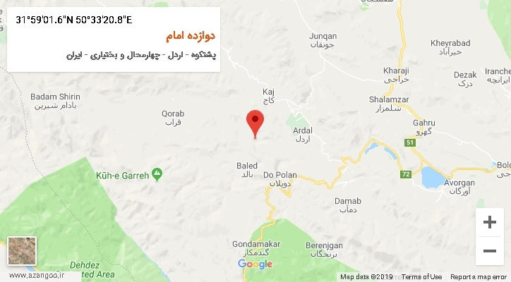 روستای دوازده امام بر روی نقشه