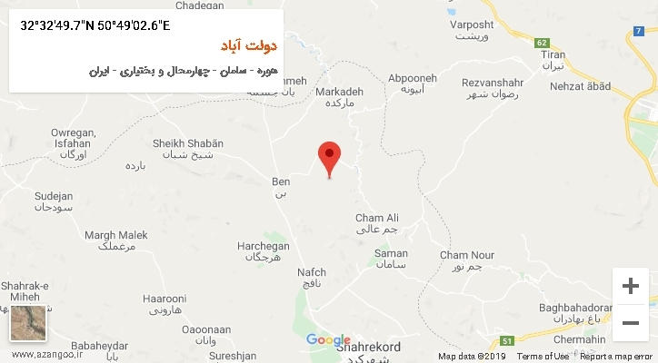 روستای دولت آباد بر روی نقشه
