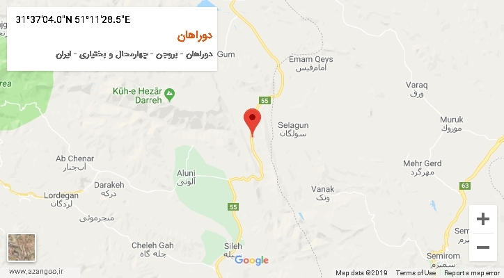 روستای دوراهان بر روی نقشه