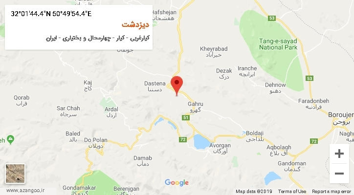 روستای دیزدشت بر روی نقشه