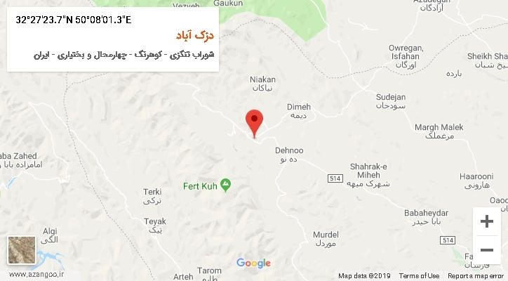 روستای دزک آباد بر روی نقشه