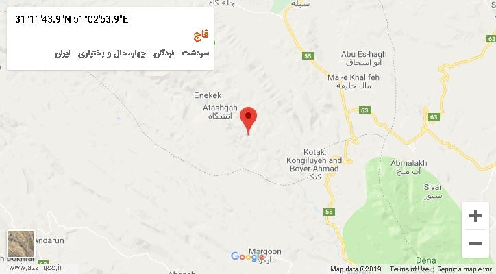 روستای فاج بر روی نقشه