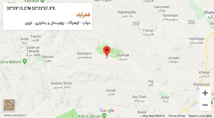 روستای فخرآباد بر روی نقشه