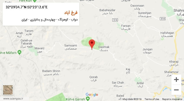 روستای فرخ آباد بر روی نقشه