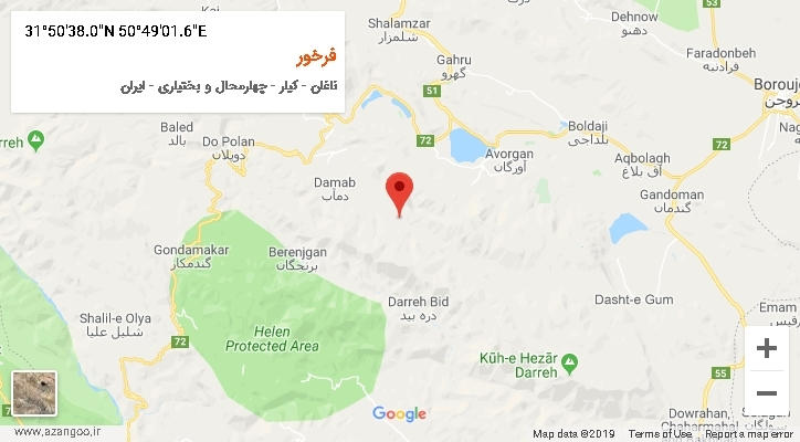 روستای فرخور بر روی نقشه
