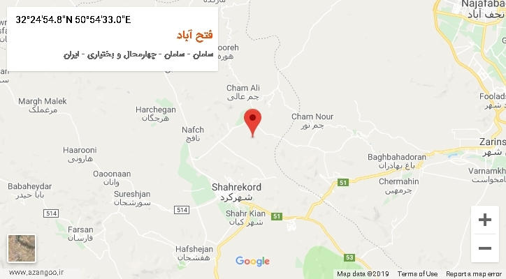 روستای فتح آباد بر روی نقشه