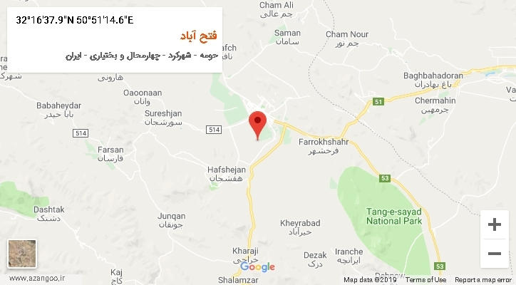 روستای فتح آباد بر روی نقشه