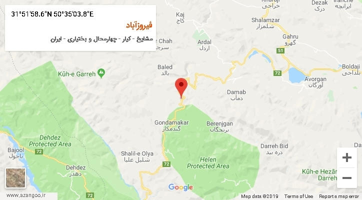 روستای فیروزآباد بر روی نقشه