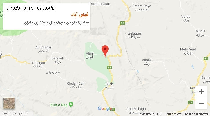 روستای فیض آباد بر روی نقشه