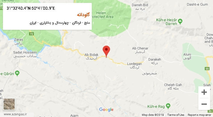 روستای گاودانه بر روی نقشه